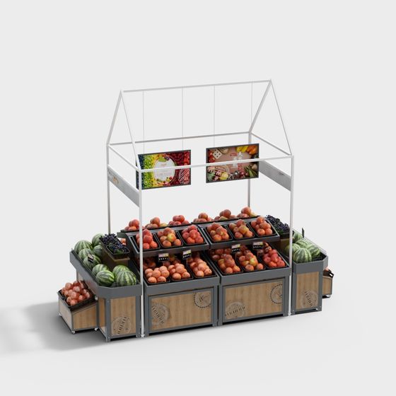 Supermarket Produce Stand 3D model