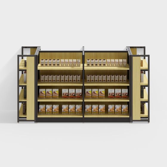Modern Supermarket Display Shelf 3D model