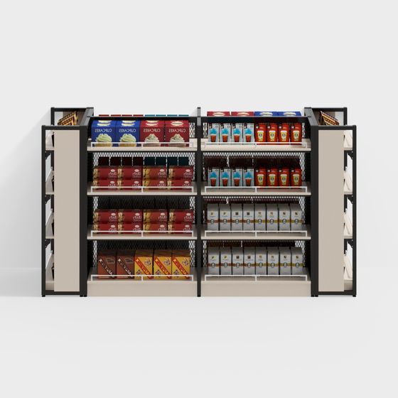Grocery Display Rack 3D model