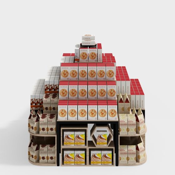 Vibrant Bakery Product Display Rack 3D model