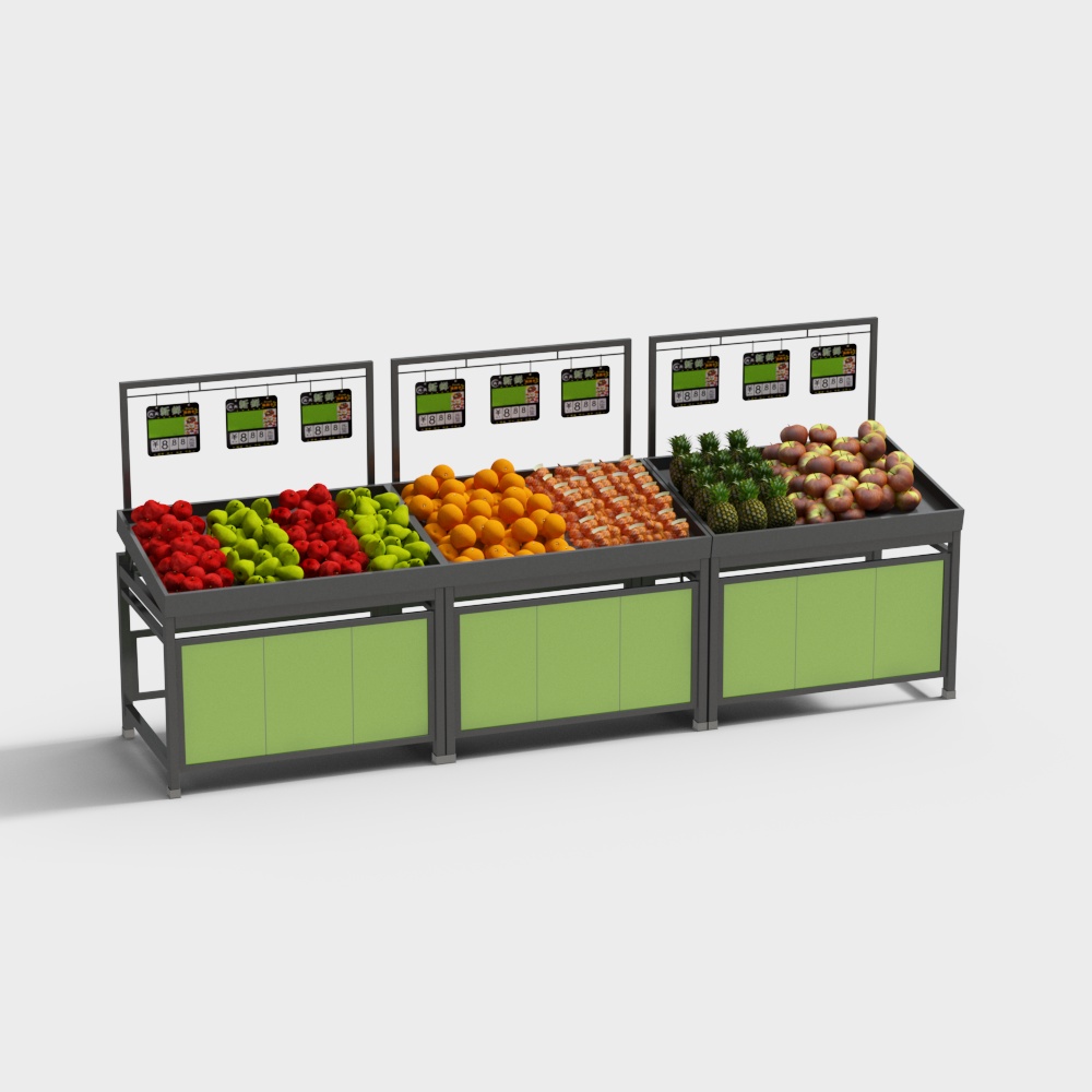 Realistic Fruit Stand 3D model for Supermarkets