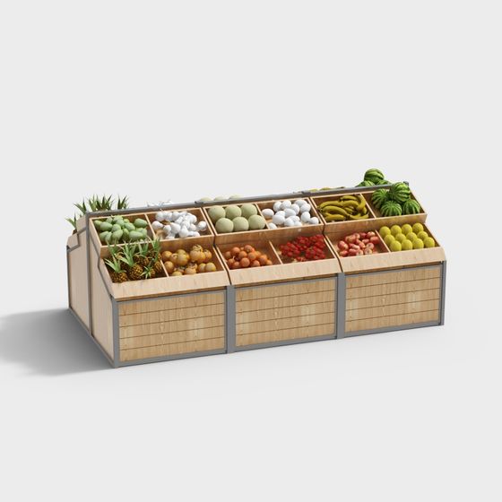 Vibrant Fruit Stand 3D Model for Creative Projects
