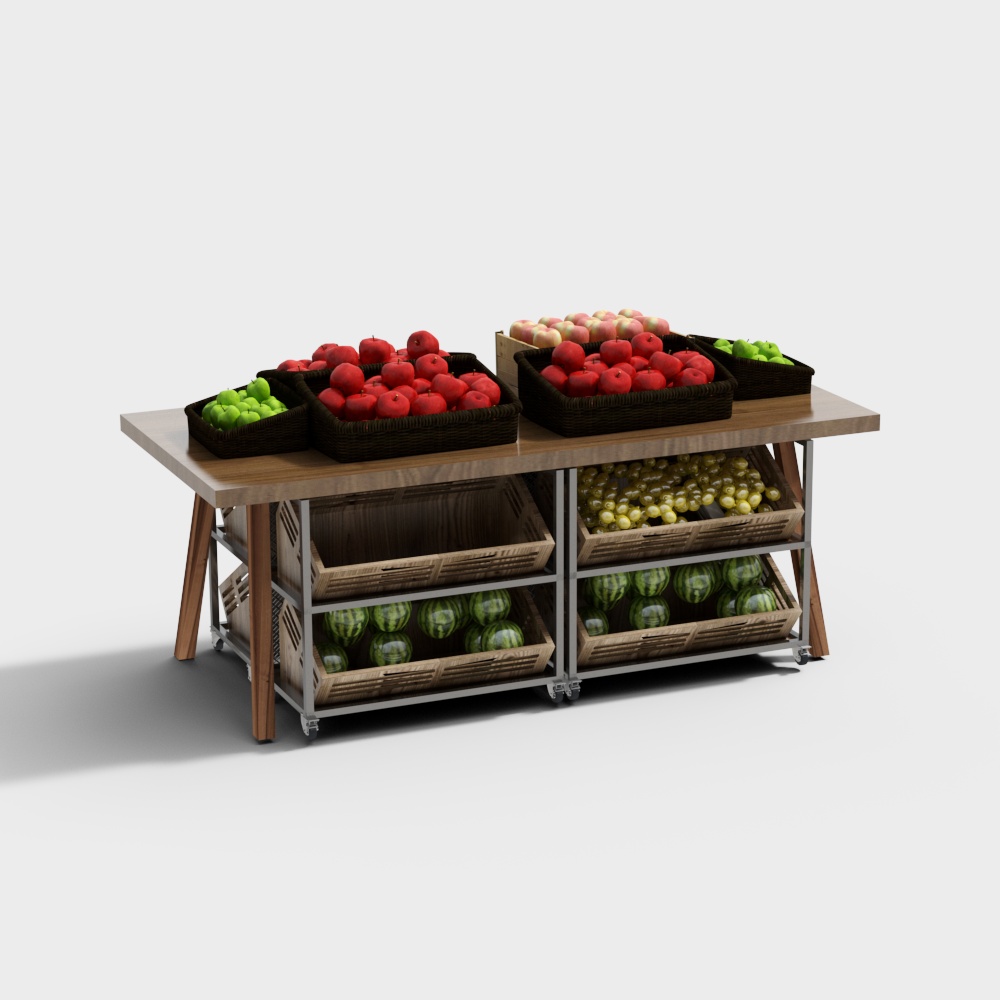 Supermarket fruit island rack