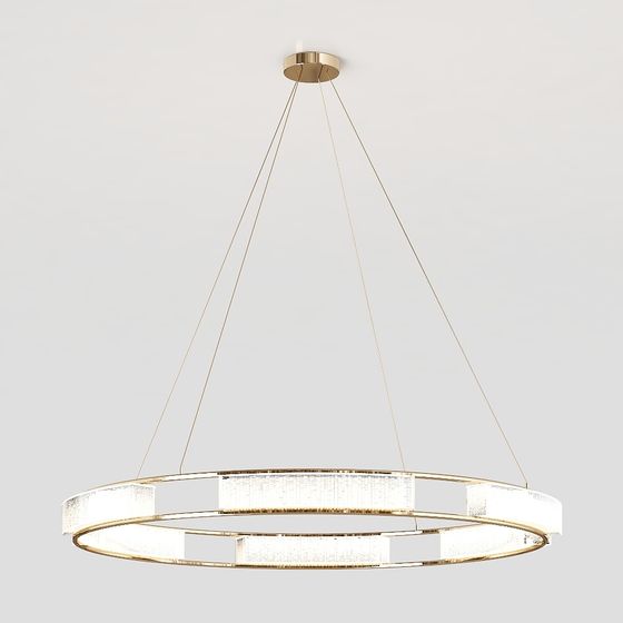 Golden Halo Chandelier 3D model