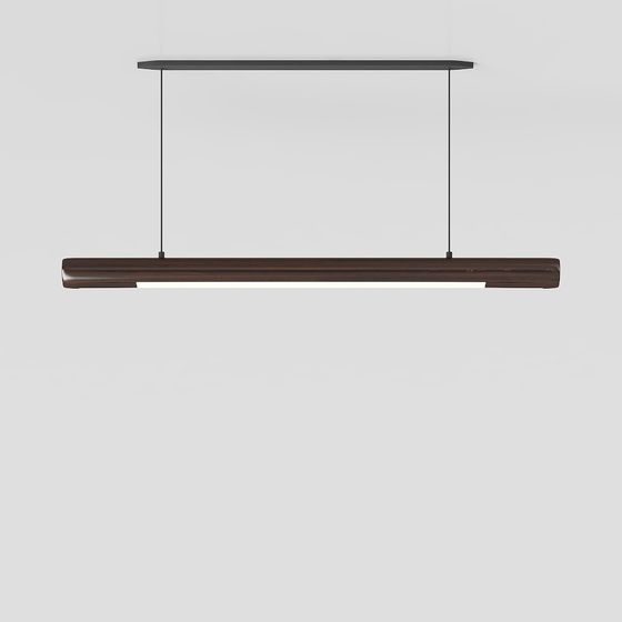 Elegant Low-Poly Wooden Pendant Light 3D model