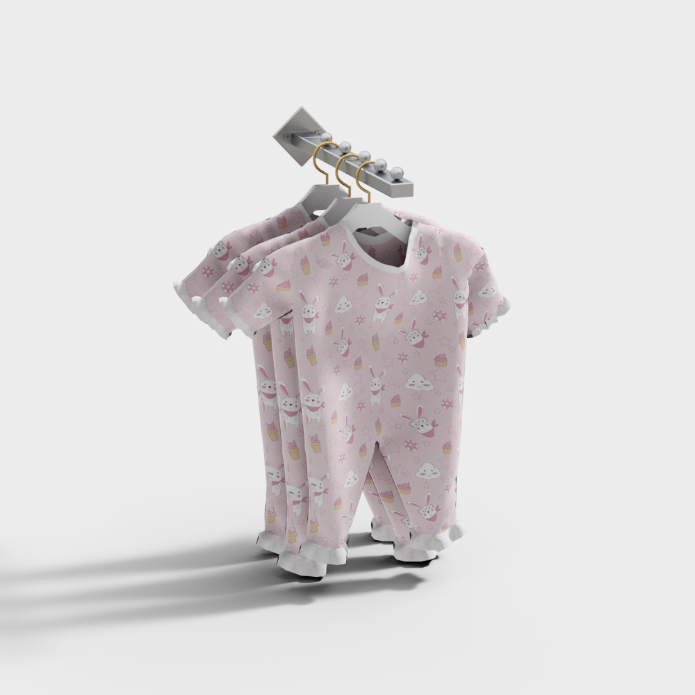 Charming Pink Onesie 3D Model for Little Angels