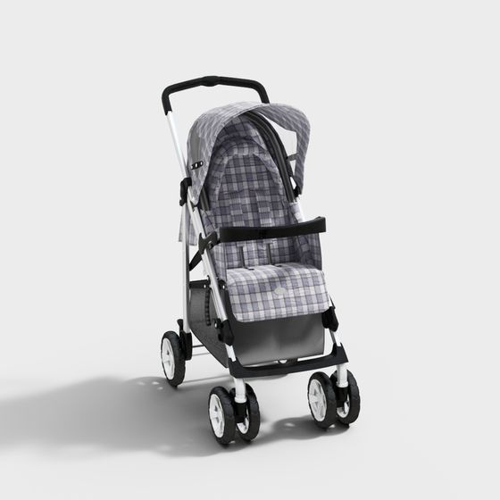 Stylish Baby Stroller 3D model for Urban Settings