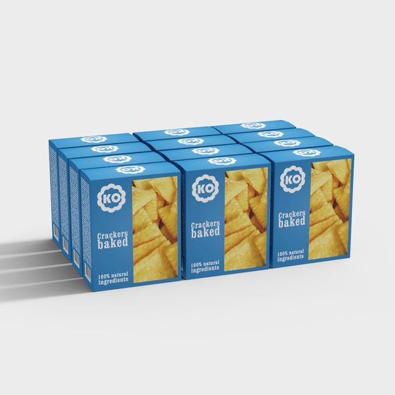 Baked Crackers 3D model for Modern Packaging Design