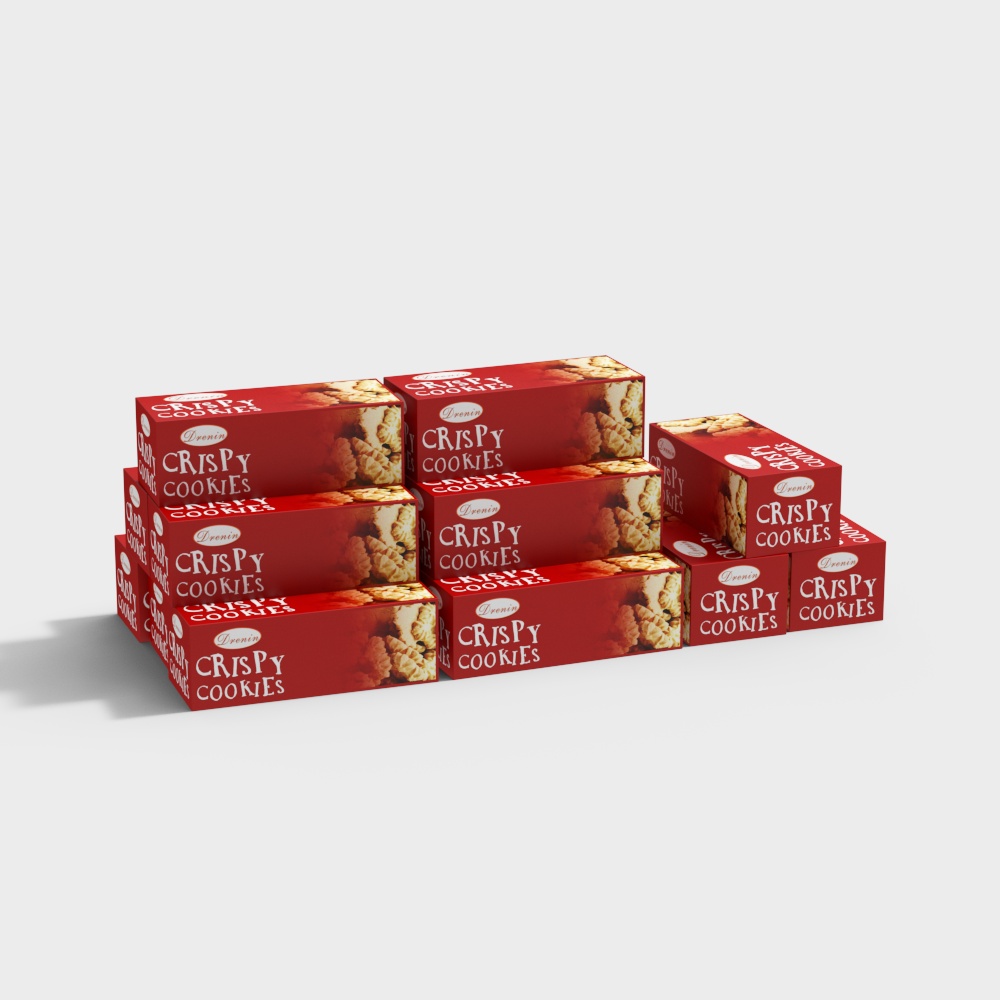 Crispy Cookies Low-Poly 3D Model