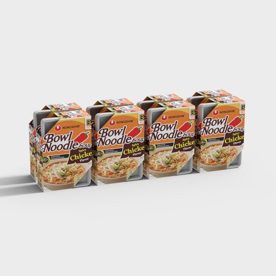 Low-Poly Instant Noodle Box 3D Model