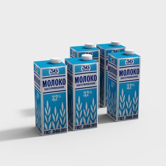 Vintage Milk Cartons 3D model