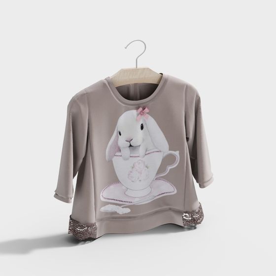 Rabbit Teacup Sweater 3D model