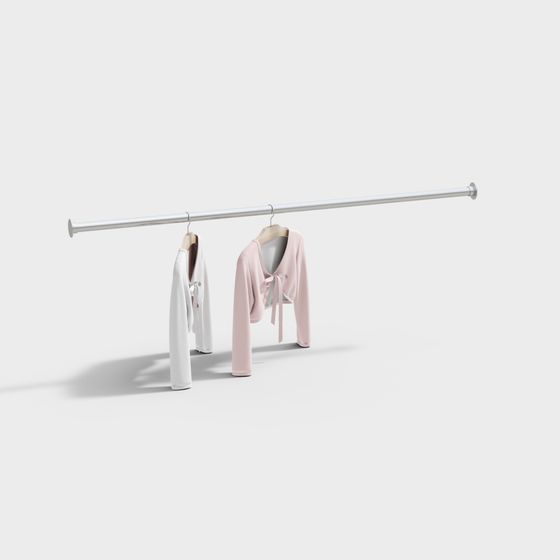 Minimalist Hanger and Clothes 3D model