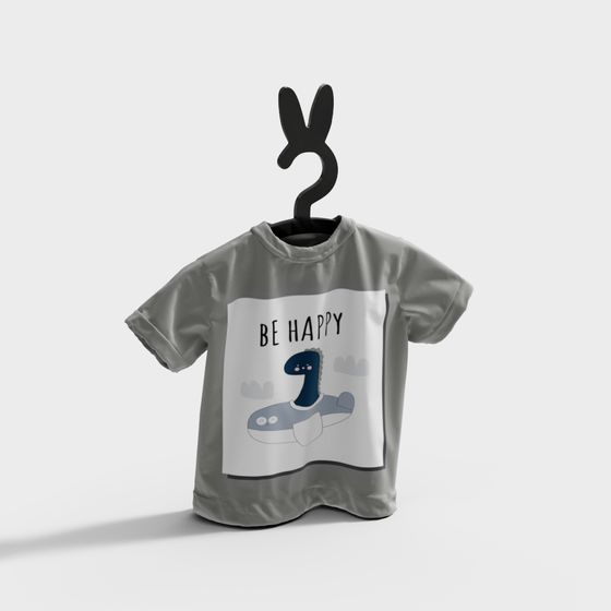 Be Happy 3D Model T-Shirt for Kids
