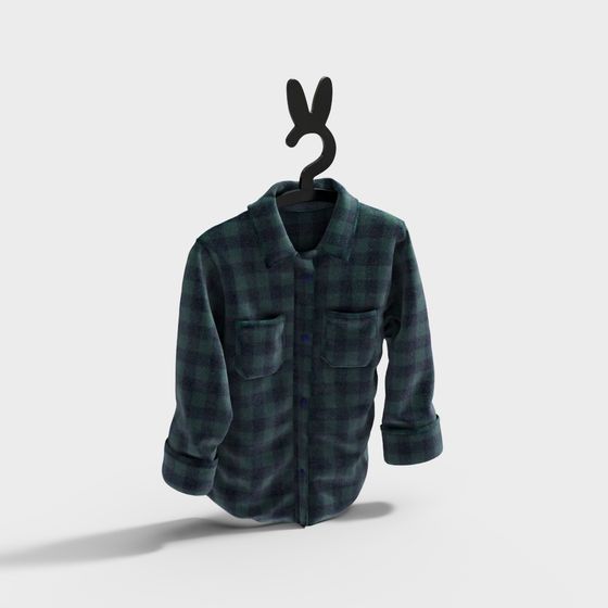 Low-Poly Checkered Shirt 3D model