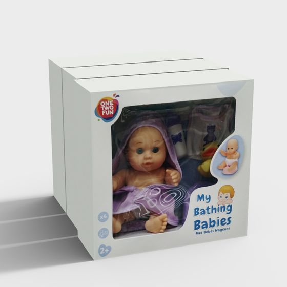 Charming Bathing Babies 3D model