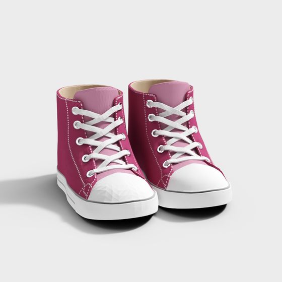 Vibrant High-Top Sneakers 3D model