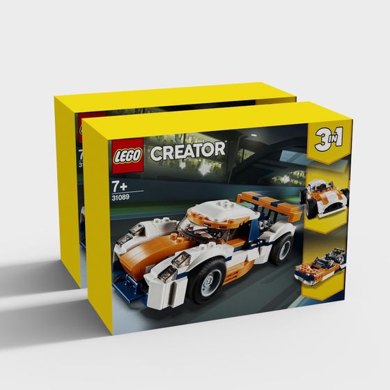 Vibrant LEGO Creator Racing Car 3D model