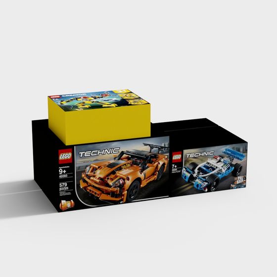 Dynamic LEGO Technic Racing Cars 3D model