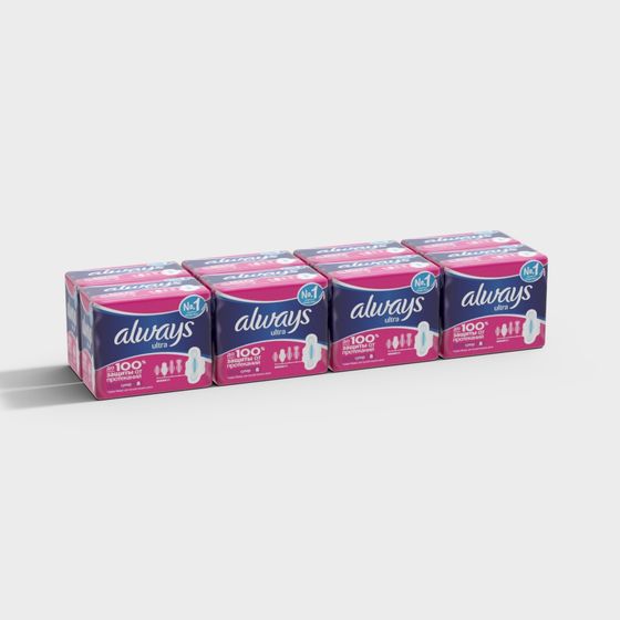 Always Ultra Sanitary Pad Packaging 3D model