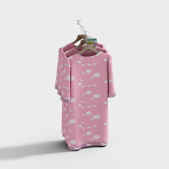 Whimsical Pink Dress 3D model for Creative Projects