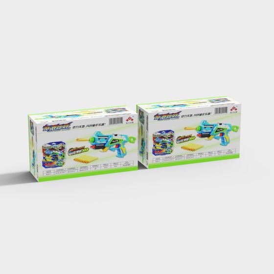 Colorful Water Gun Packaging Box 3D model