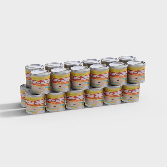 Vibrant 3D Canned Goods Model Collection