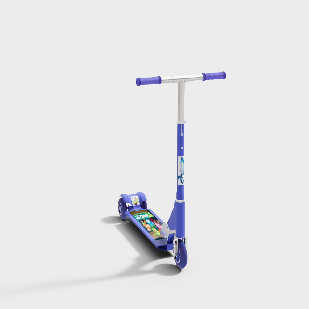 Vibrant Low-Poly Scooter 3D model