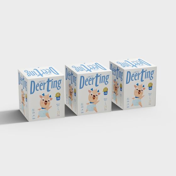 Charming Deerting Packaging Box 3D model for Creative Projects