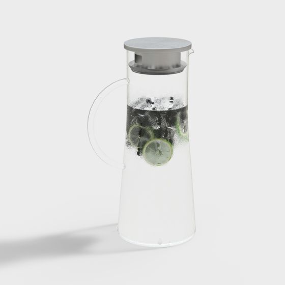 Stylish Low-Poly Glass Water Pitcher 3D model