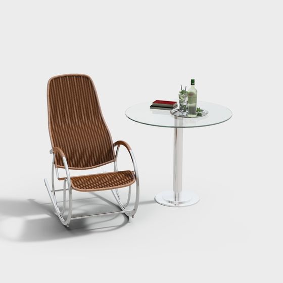 Leisure Time Chair and Round Table 3D model for Modern Spaces