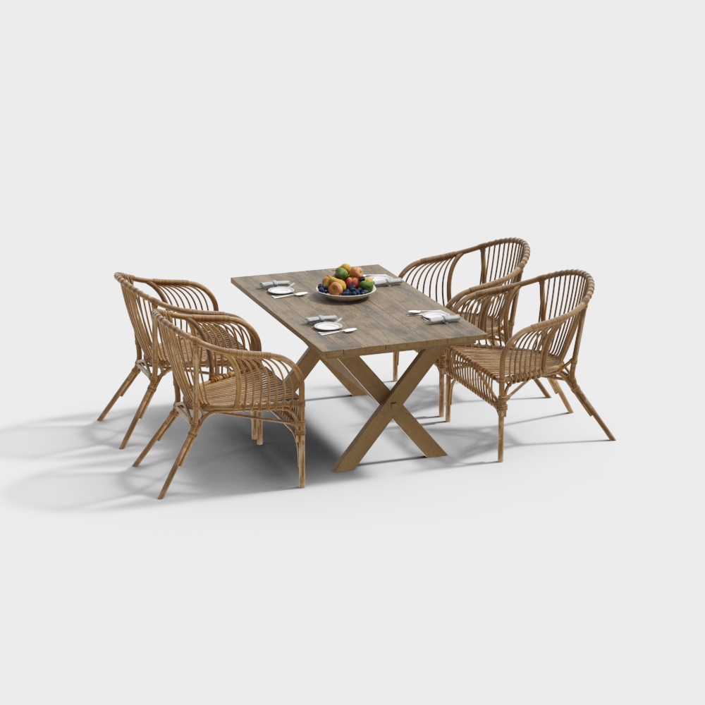 Outdoor table and chair combination