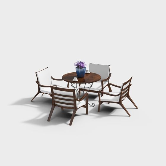 Urban Garden Table and Chair Set 3D model