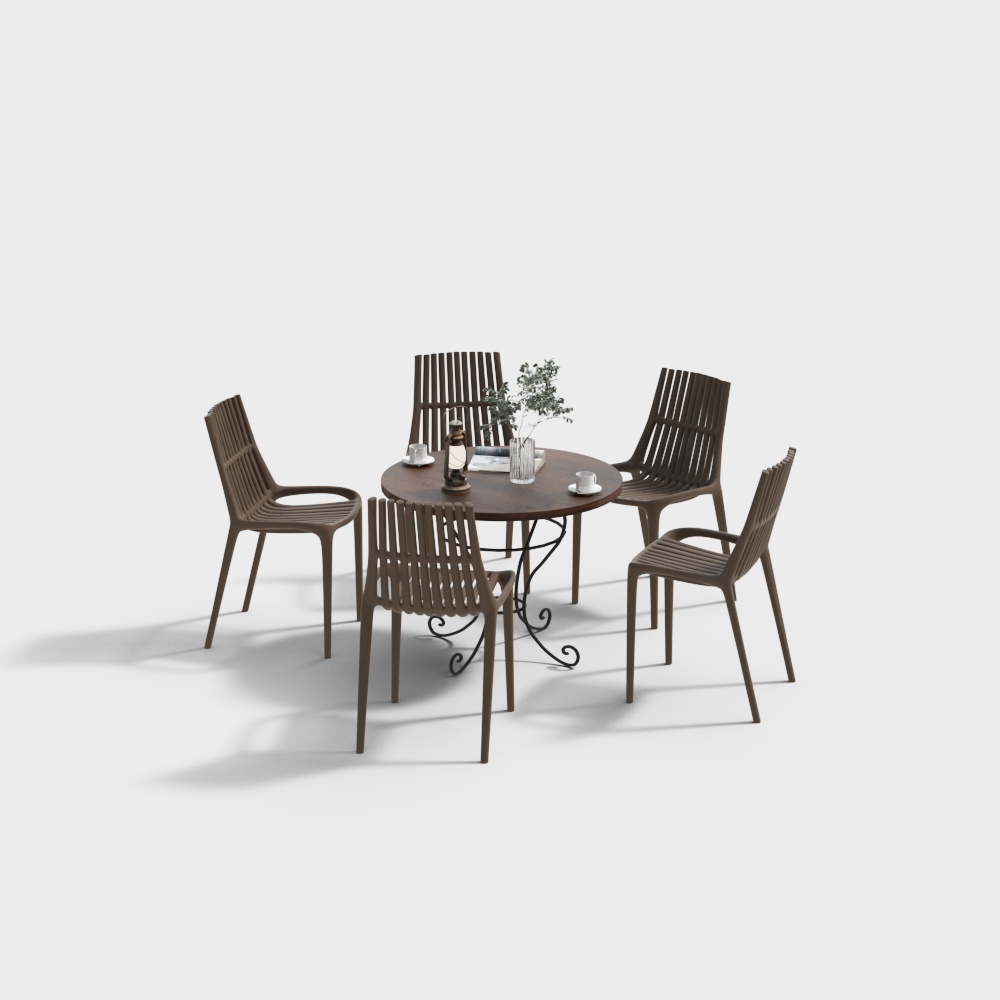 Combinaison simple de table et chaise d'extérieur