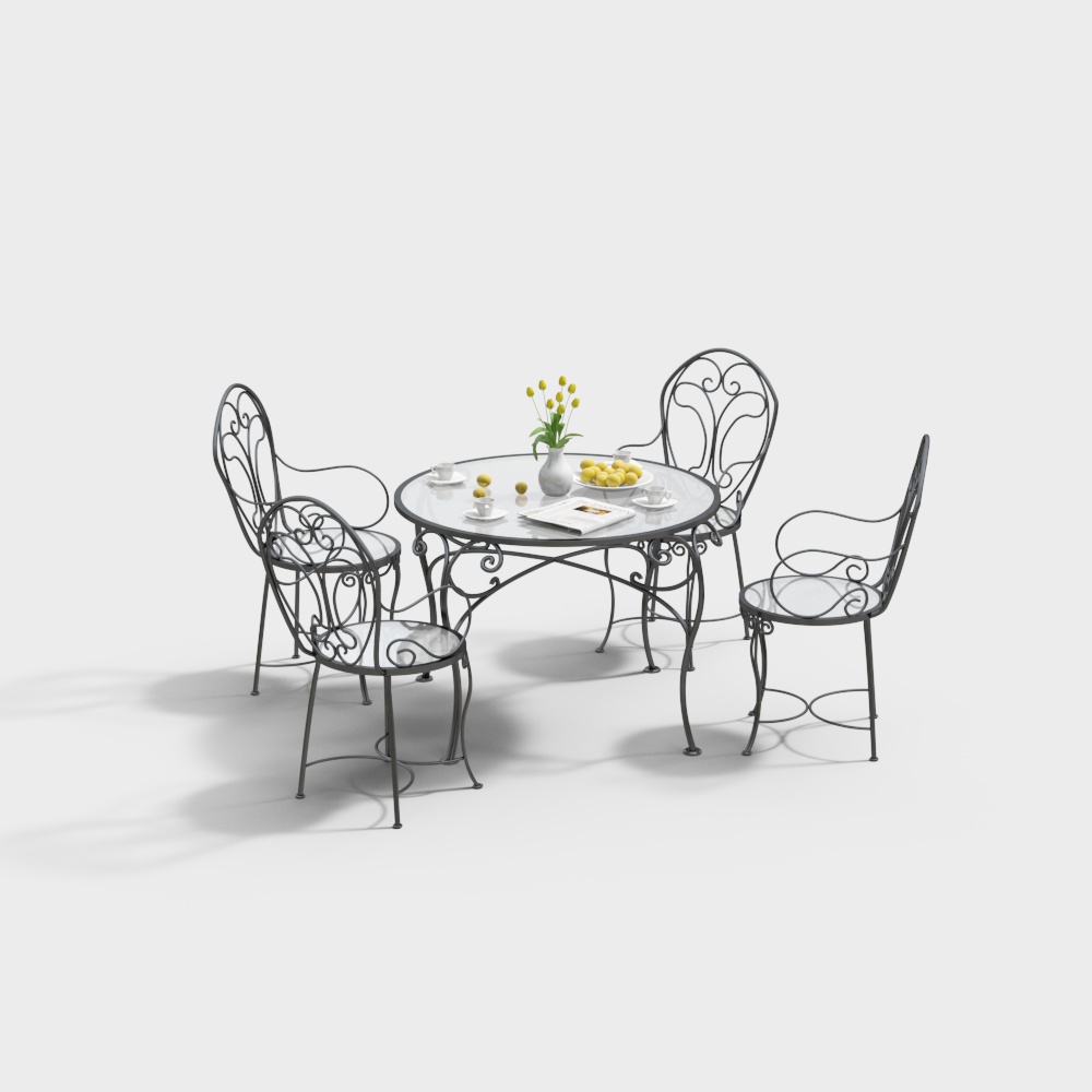 Combinación simple de mesa y silla de exterior