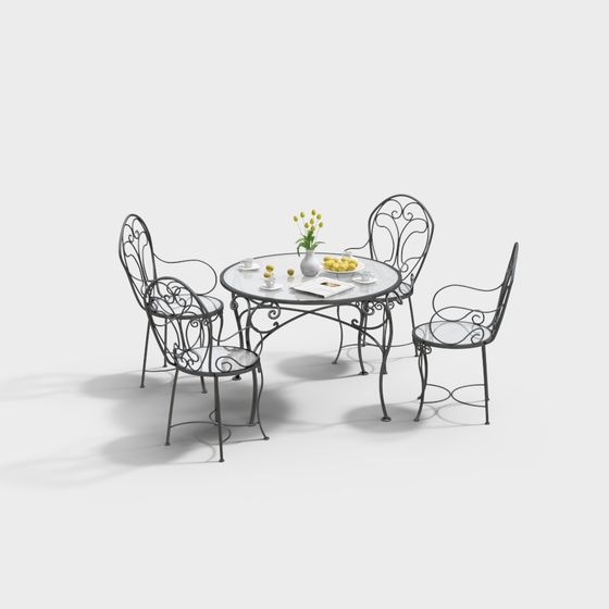 Combinación simple de mesa y silla de exterior