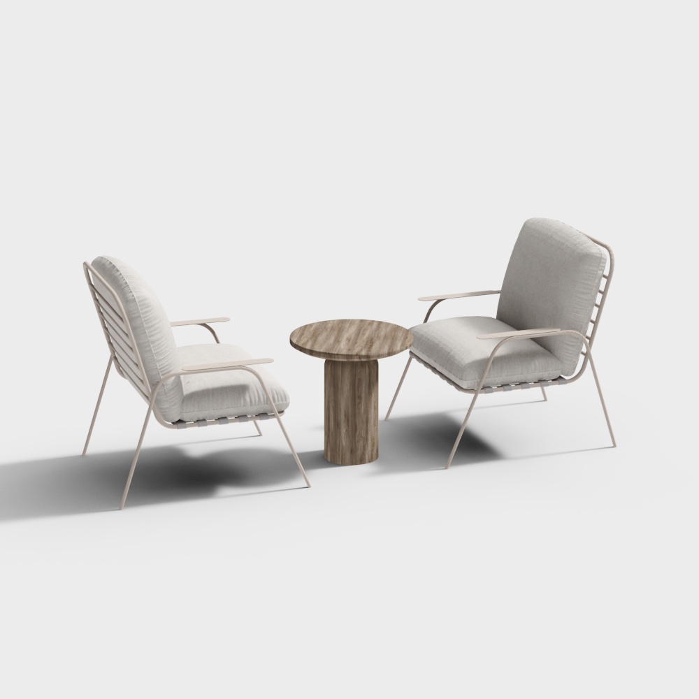 Simple outdoor table and chair combination