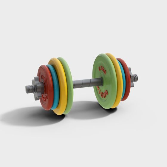 Vibrant Dumbbell 3D Model for Modern Fitness Spaces