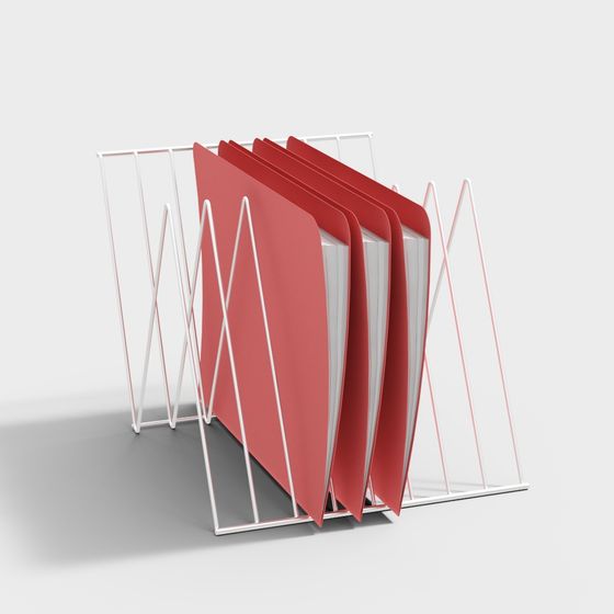 Stylish Streamlined File Rack 3D model for Creative Spaces