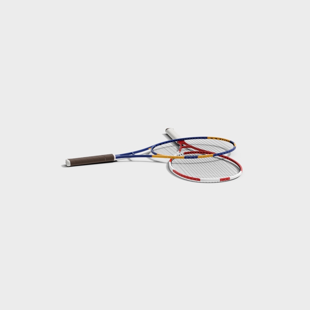 Colorful Badminton Racket 3D model