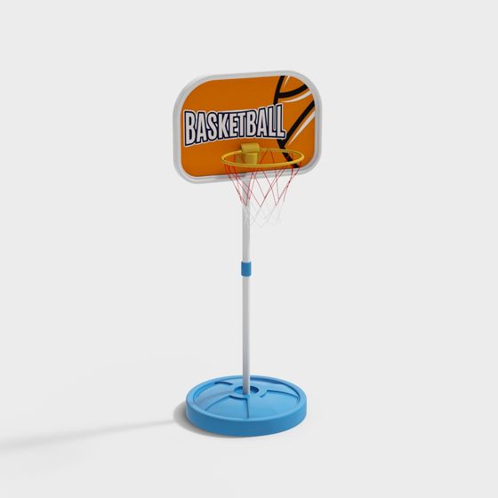 Colorful Mini Basketball Hoop 3D model for Kids' Spaces
