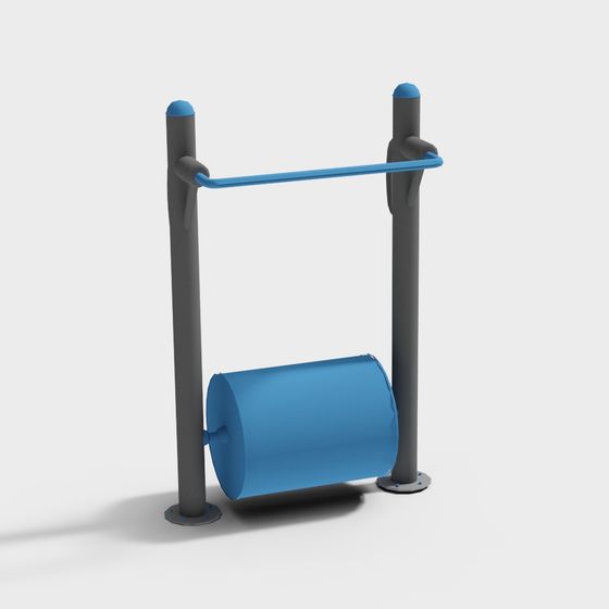 Low-Poly Fitness Equipment Station 3D model