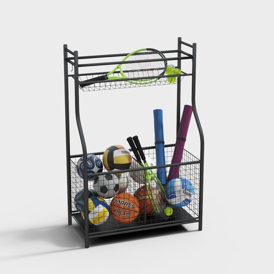 Multifunctional Sports Equipment Rack 3D model