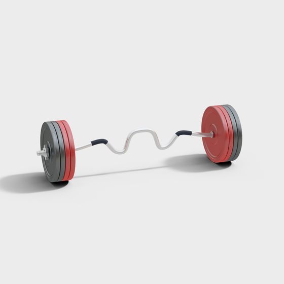 Powerful Low-Poly Barbell 3D model