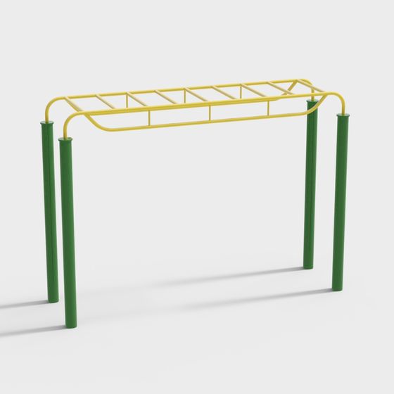 Vibrant Outdoor Fitness Equipment 3D model