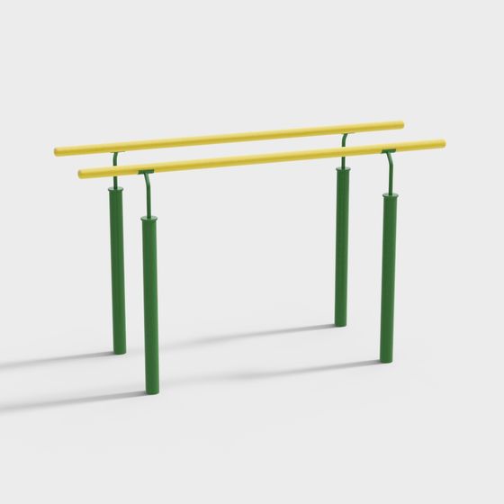 Vibrant Outdoor Barbell Rack 3D model
