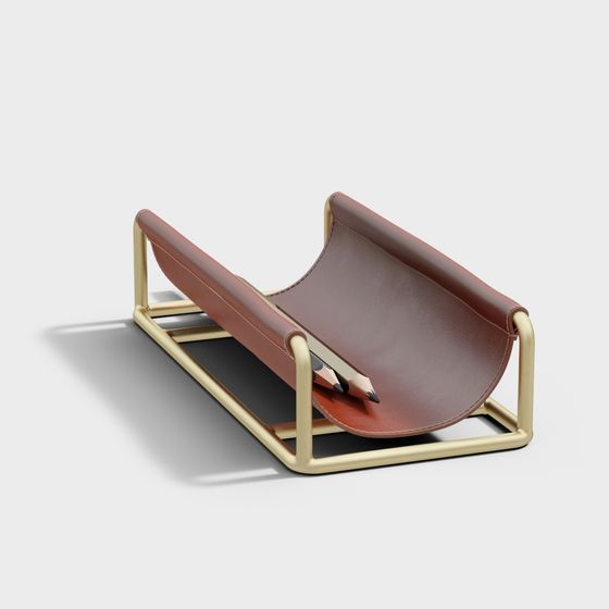 Leather Metal Pen Holder 3D model
