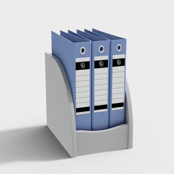 Low-Poly Folder Storage Rack 3D model