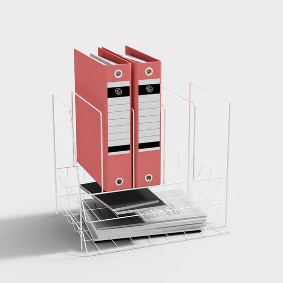 Modern Minimalist File Rack 3D model