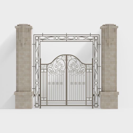 Elegant Iron Gate 3D model for Tranquil Gardens